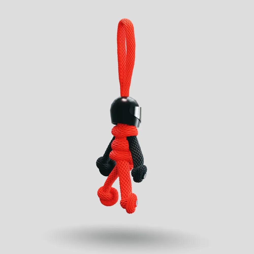 Black Red Biker Buddy Paracord Keychain