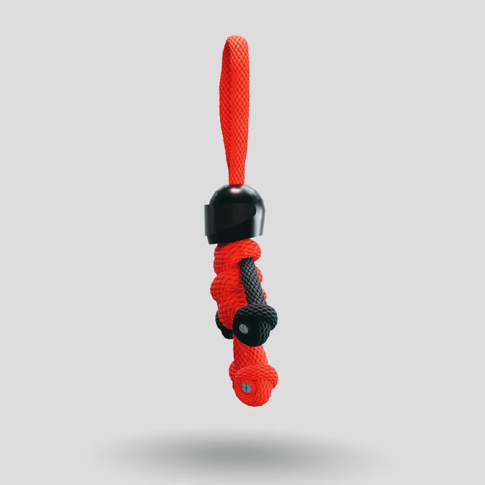 Black Red Biker Buddy Paracord Keychain