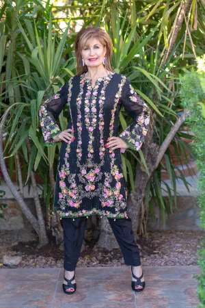 Black Salwar Kameez - Mina Hasan Suit