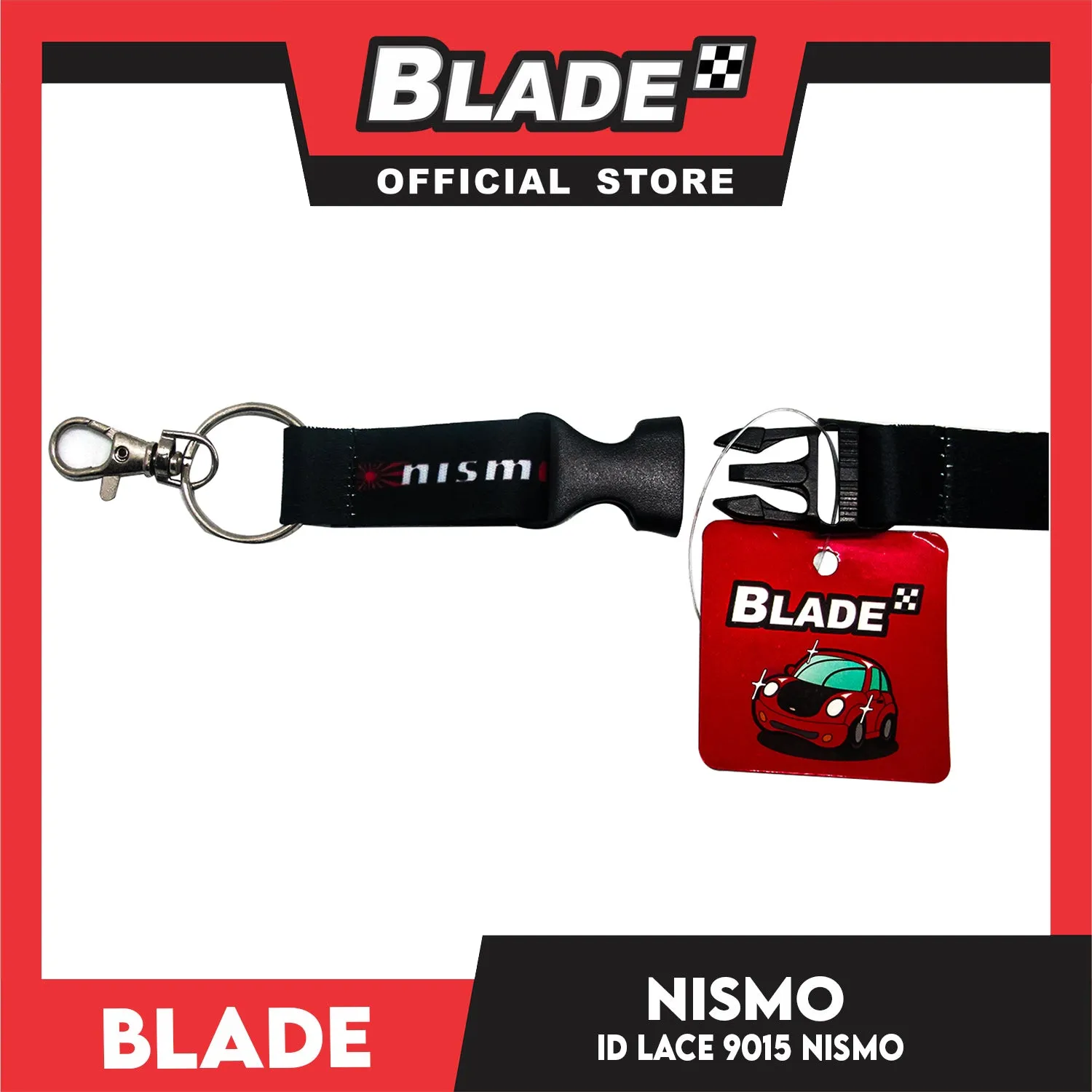 Blade ID Lace Nismo Car Accessory Fabric Lanyard Neck Strap Detachable Clip 9015 (Black)