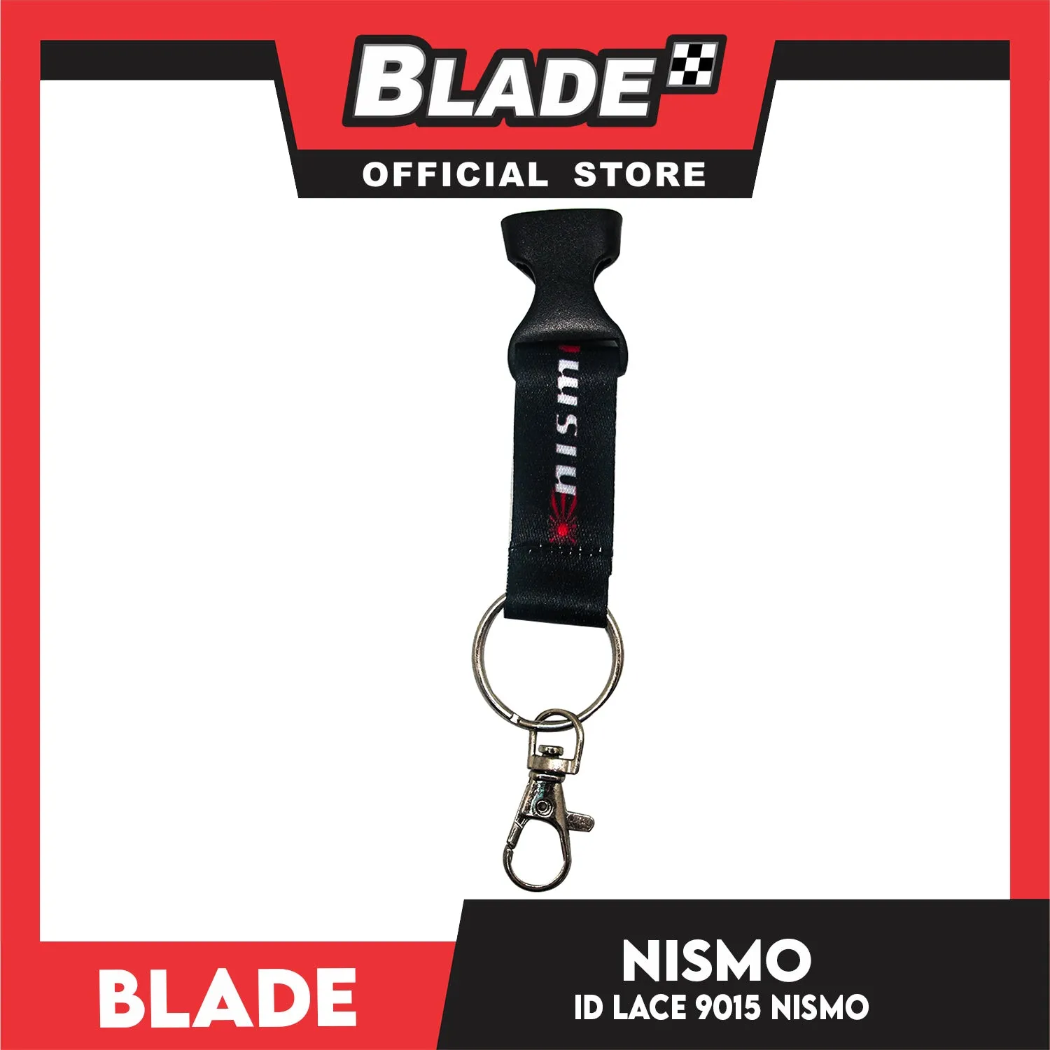 Blade ID Lace Nismo Car Accessory Fabric Lanyard Neck Strap Detachable Clip 9015 (Black)