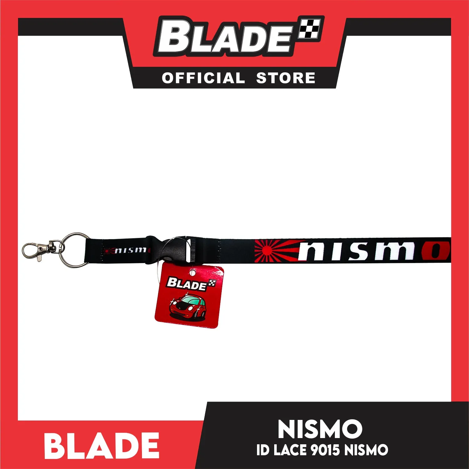 Blade ID Lace Nismo Car Accessory Fabric Lanyard Neck Strap Detachable Clip 9015 (Black)