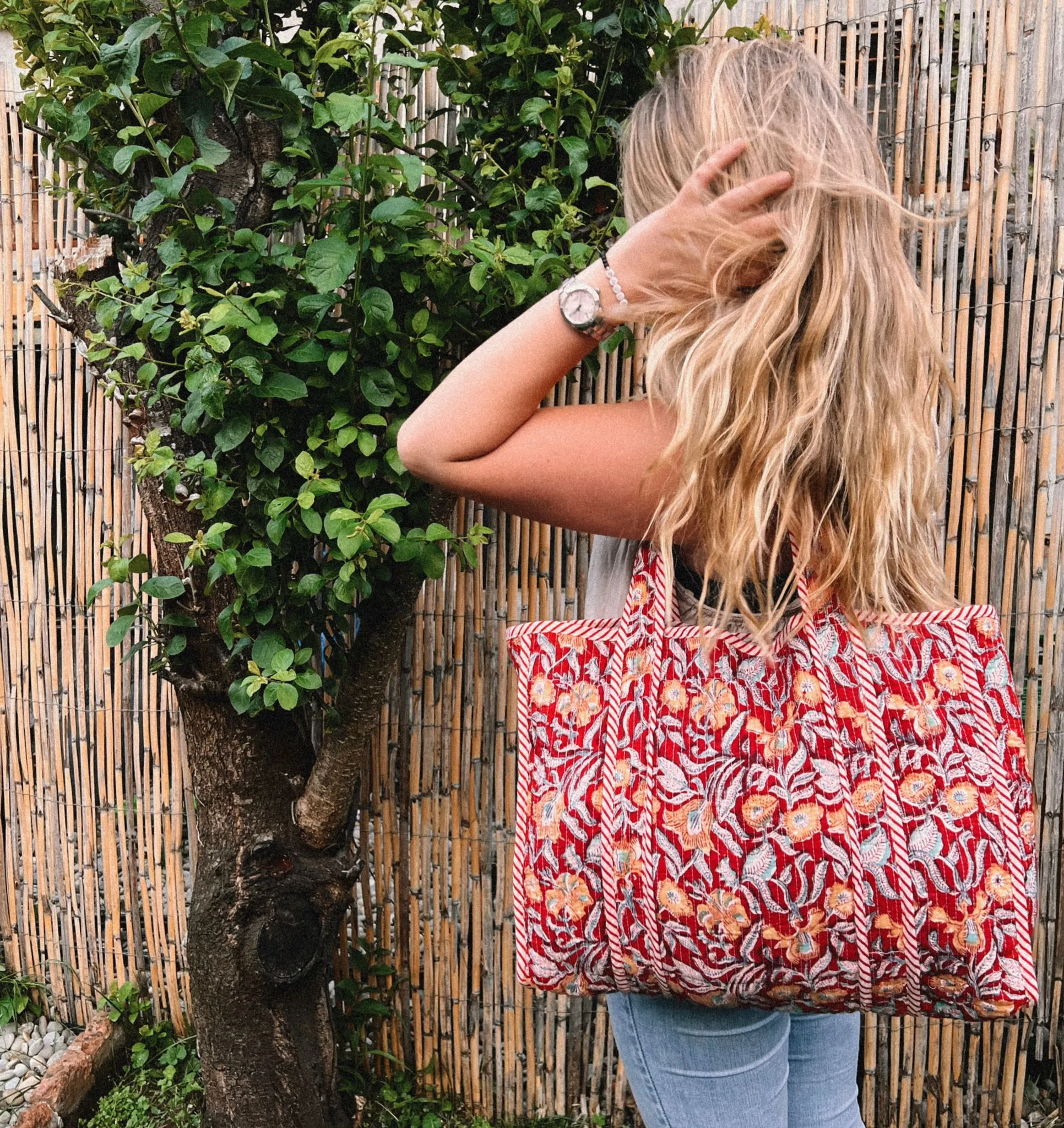 Block Print quilted bags