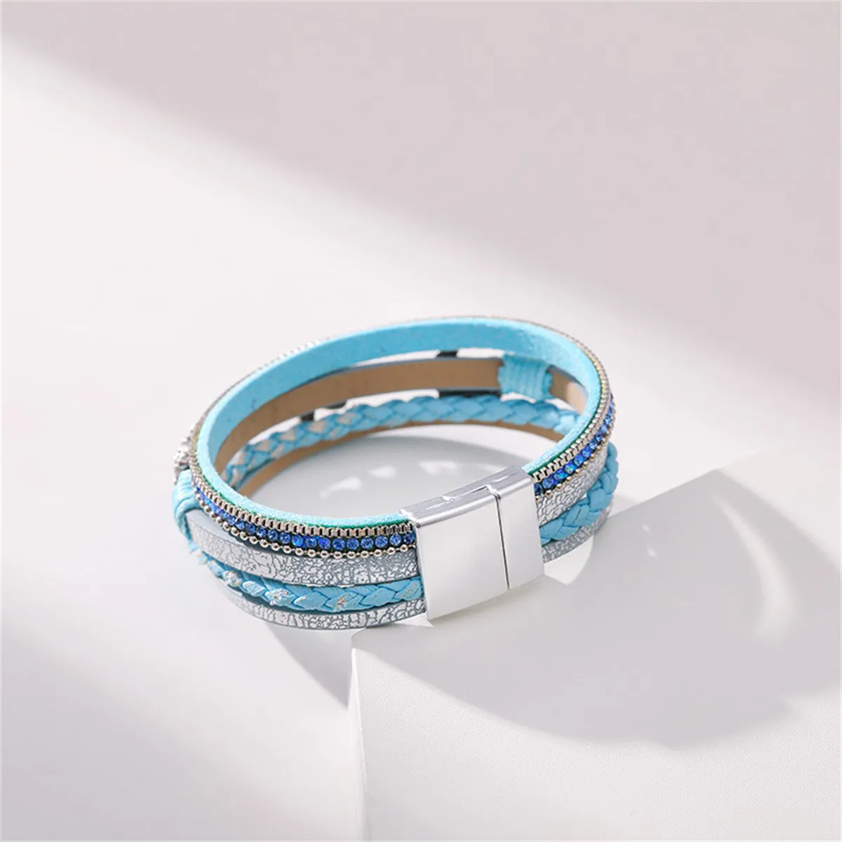 Blue Polystyrene & Pearl Turtle Starfish Layered Bracelet