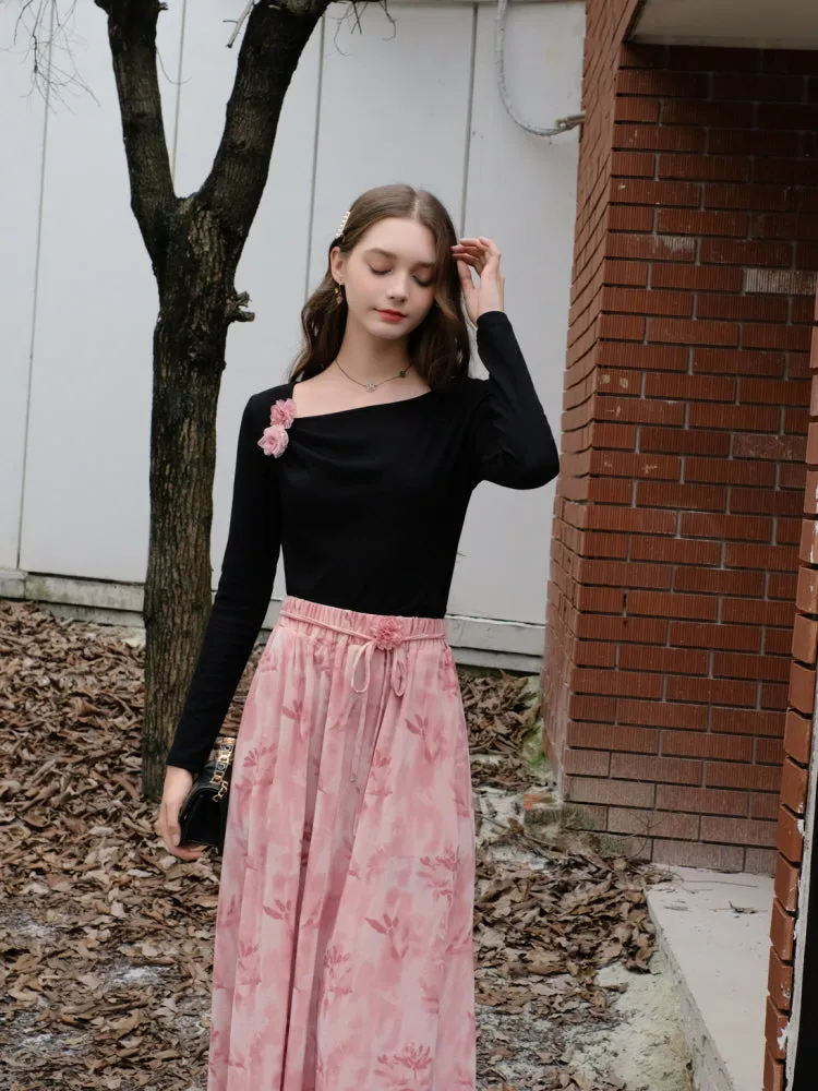 Blush Poetic Midi Skirt