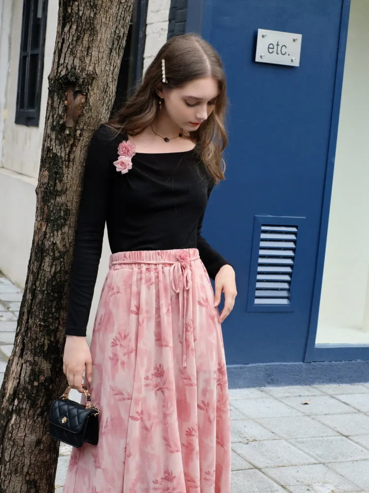 Blush Poetic Midi Skirt