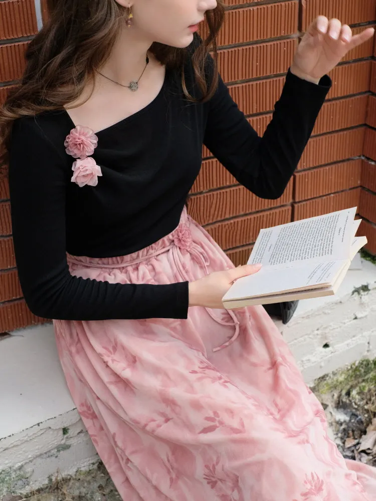 Blush Poetic Midi Skirt