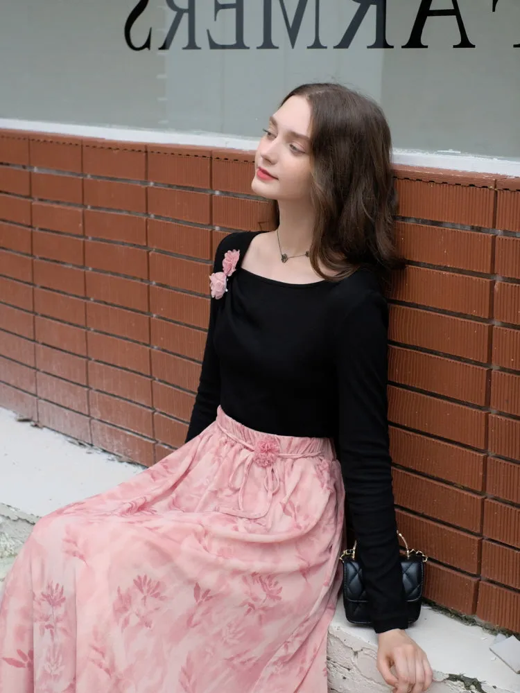 Blush Poetic Midi Skirt