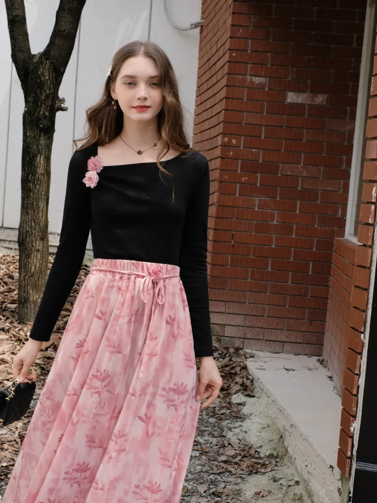 Blush Poetic Midi Skirt