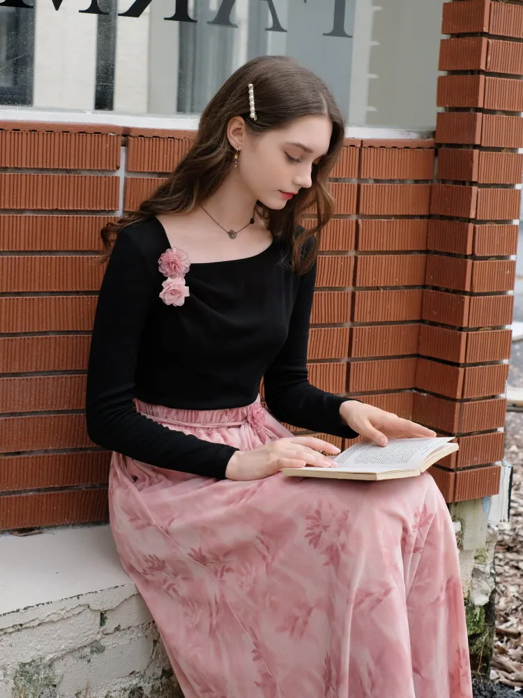 Blush Poetic Midi Skirt