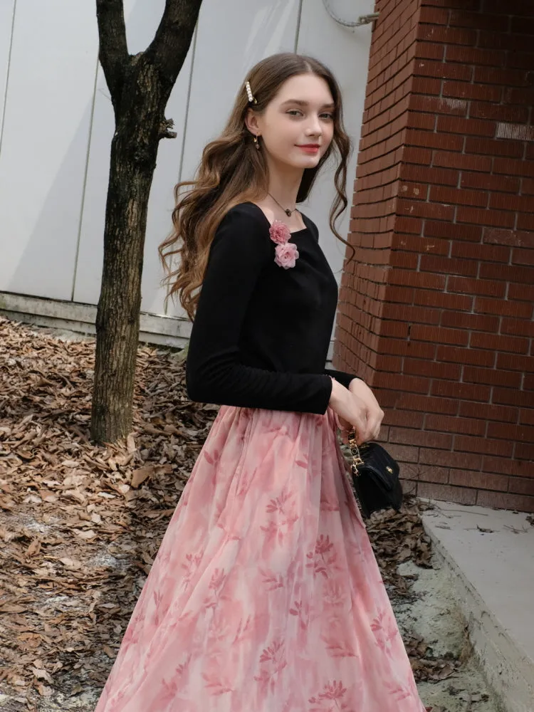 Blush Poetic Midi Skirt