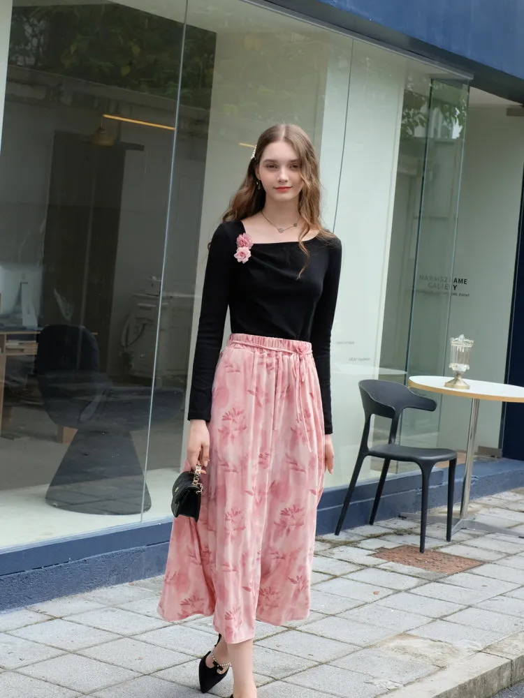 Blush Poetic Midi Skirt