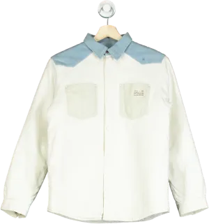 Bonpoint White and Blue Quilted Shirt UK 14