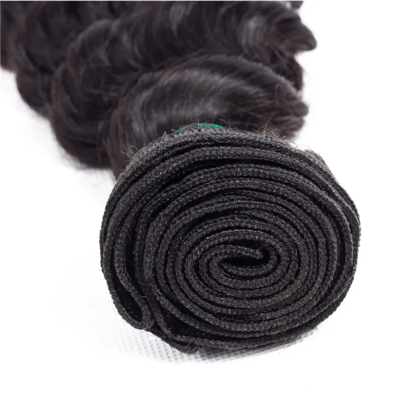 Brazilian Deep Wave 4 Bundles With 4×4 Lace Closure  MYLOCKME