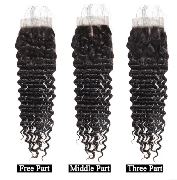Brazilian Deep Wave 4 Bundles With 4×4 Lace Closure  MYLOCKME