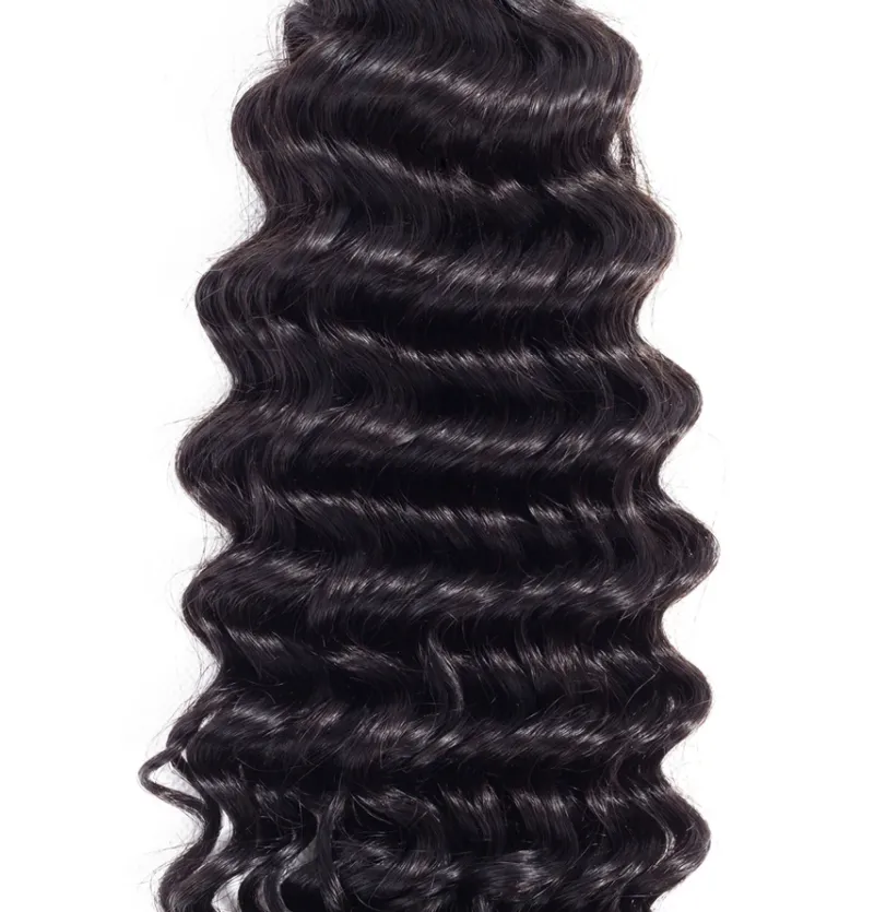 Brazilian Deep Wave 4 Bundles With 4×4 Lace Closure  MYLOCKME
