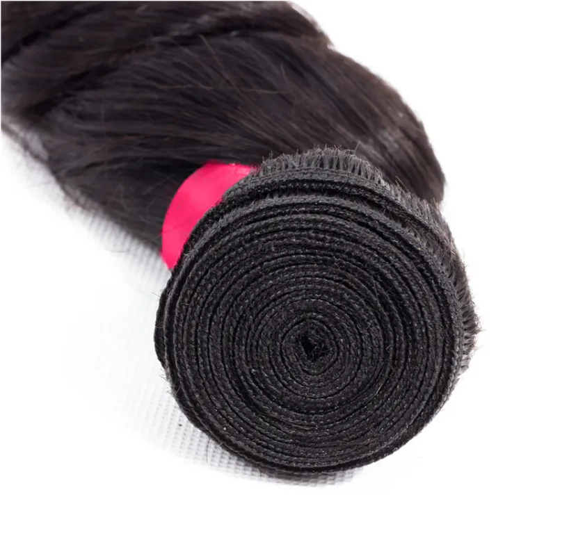 Brazilian Loose Wave Human Hair 3 Bundles with 4x4 Lace Closure MYLOCKME