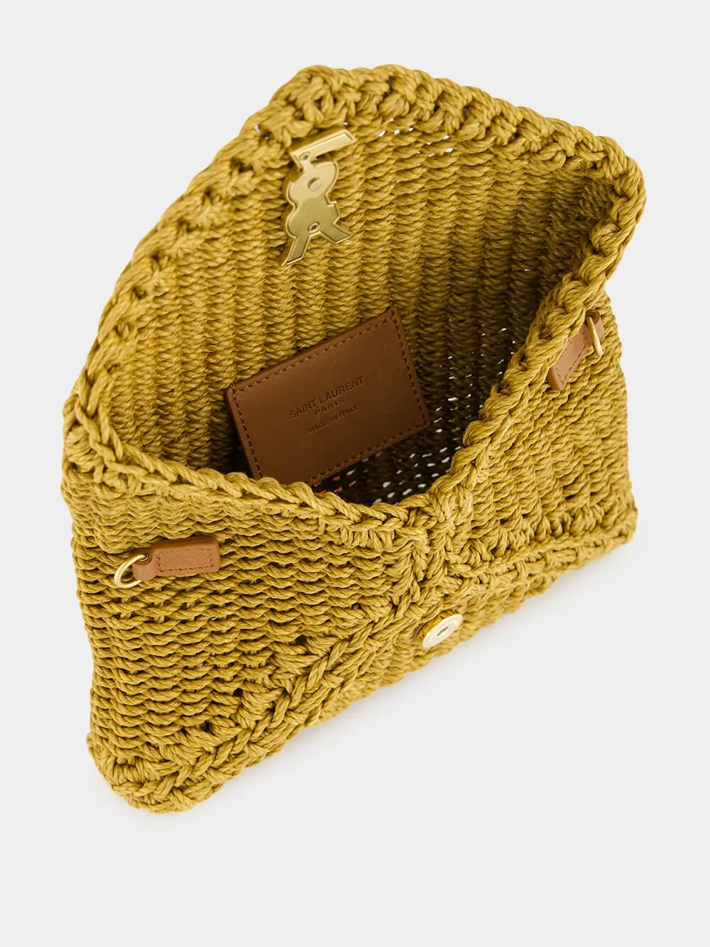 Brown Raffia Mini Shoulder Bag