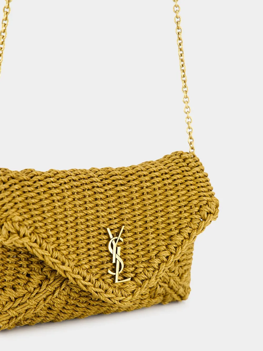 Brown Raffia Mini Shoulder Bag