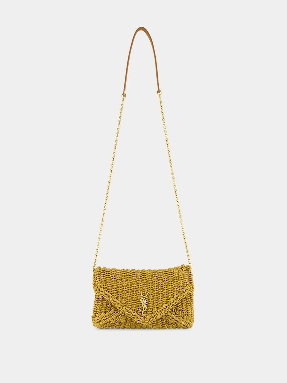 Brown Raffia Mini Shoulder Bag