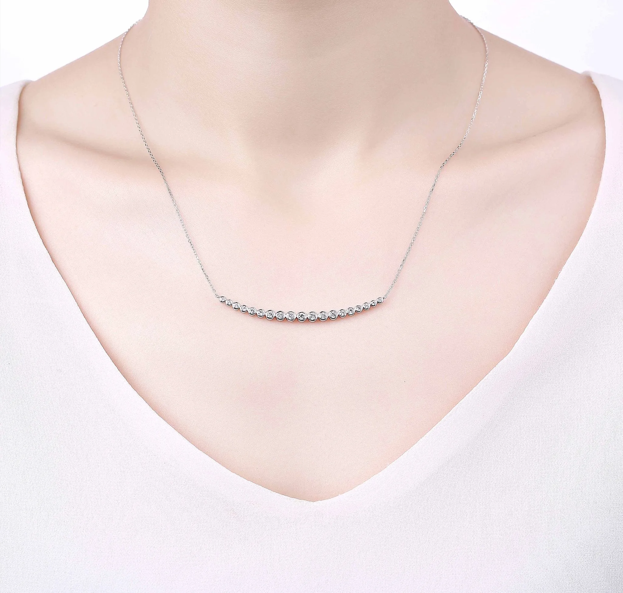 Bubbly 0.50ct Lab Grown Diamonds Necklace <br> NL-00177WHT