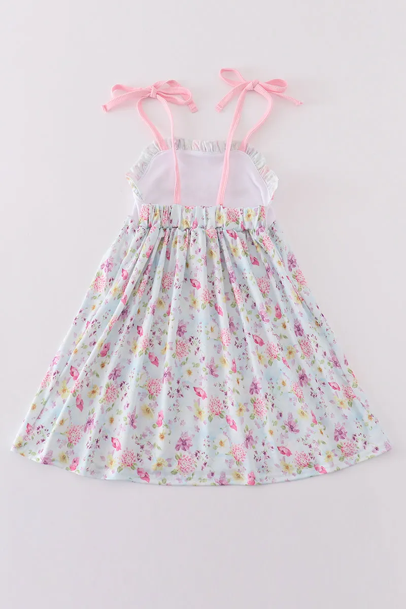 Butterfly Floral Embroidery Girl Dress