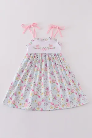 Butterfly Floral Embroidery Girl Dress