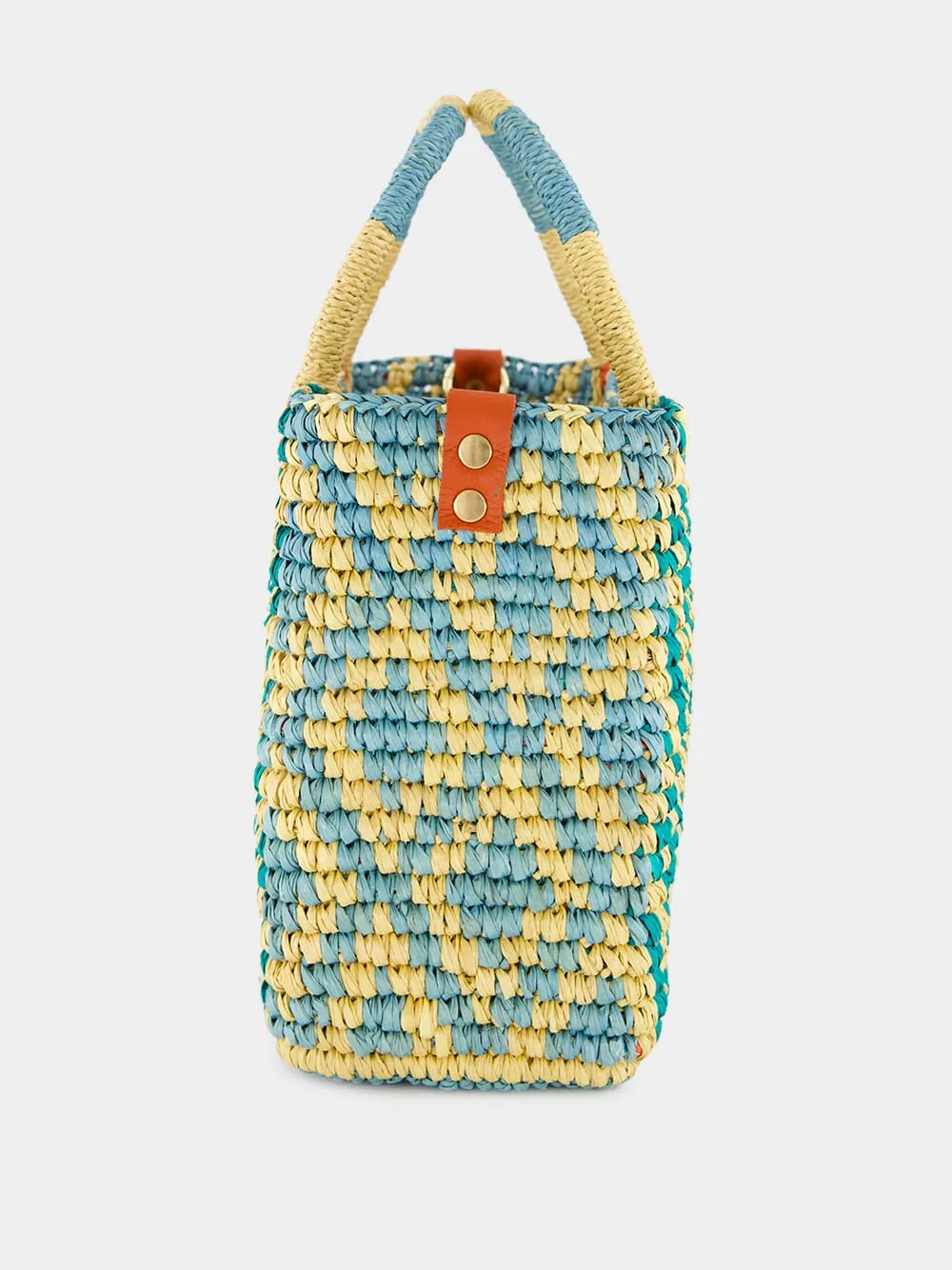 Canasta Patterned Medium Handbag with Leather Strap