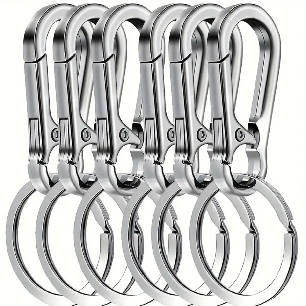Carabiner Clip Keyring Keychain Silver