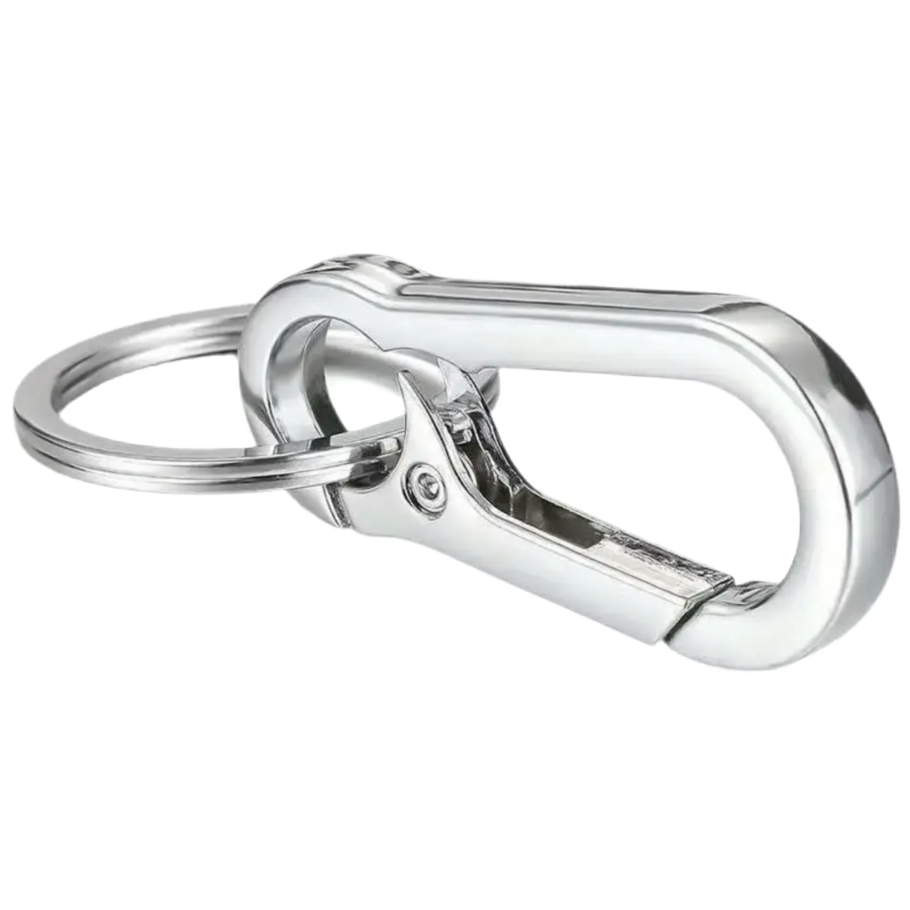 Carabiner Clip Keyring Keychain Silver