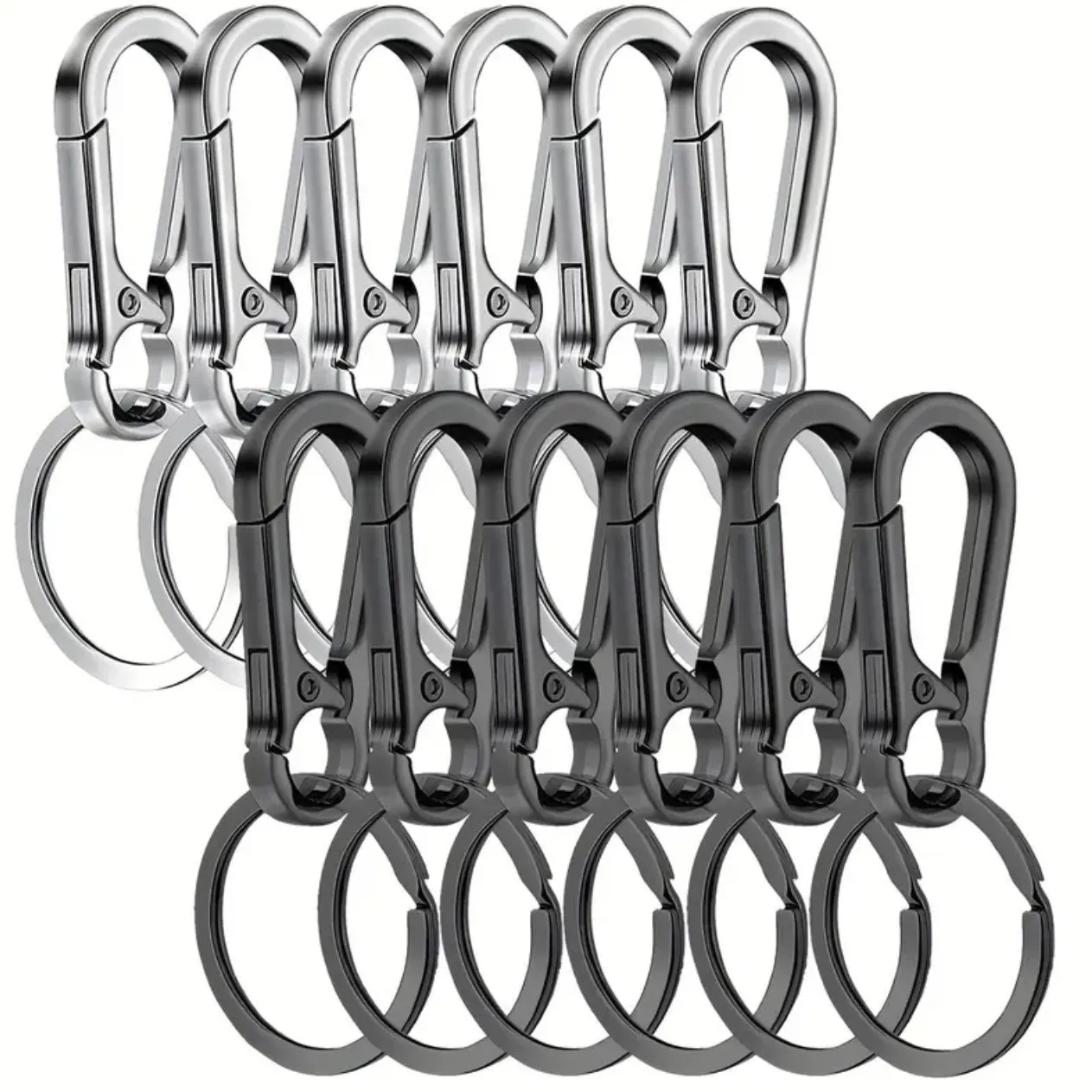 Carabiner Clip Keyring Keychain Silver