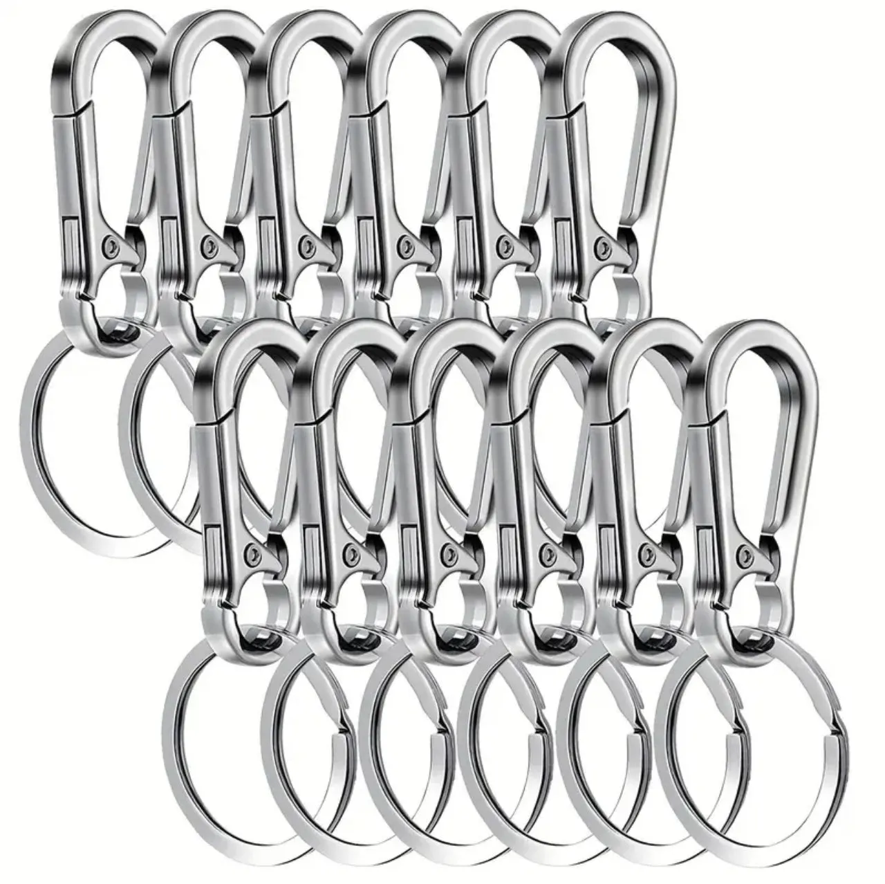Carabiner Clip Keyring Keychain Silver
