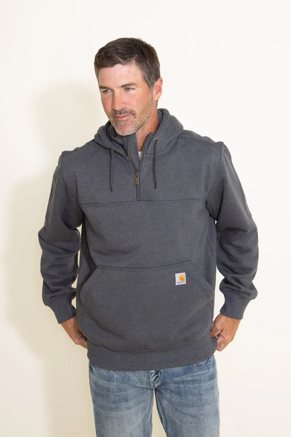 Carhartt Rain Defender Loose Fit Heavyweight Hooded Quarter Zip for Men in Grey | 100617-026