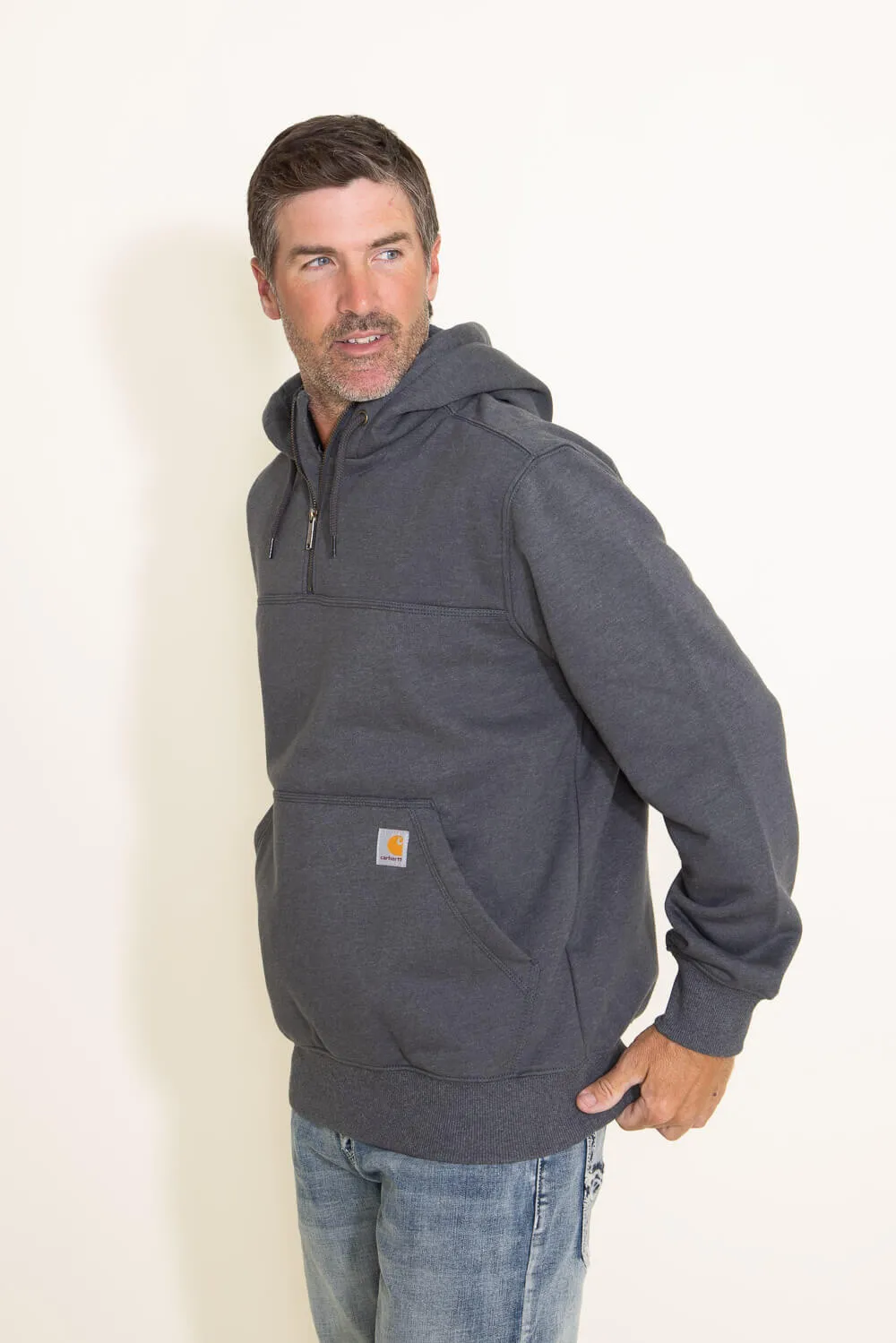 Carhartt Rain Defender Loose Fit Heavyweight Hooded Quarter Zip for Men in Grey | 100617-026