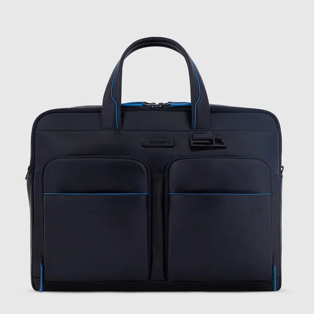 Cartella a 2 Manici Piquadro Blue Square Porta PC e Porta Ipad Pro in Pelle Blu