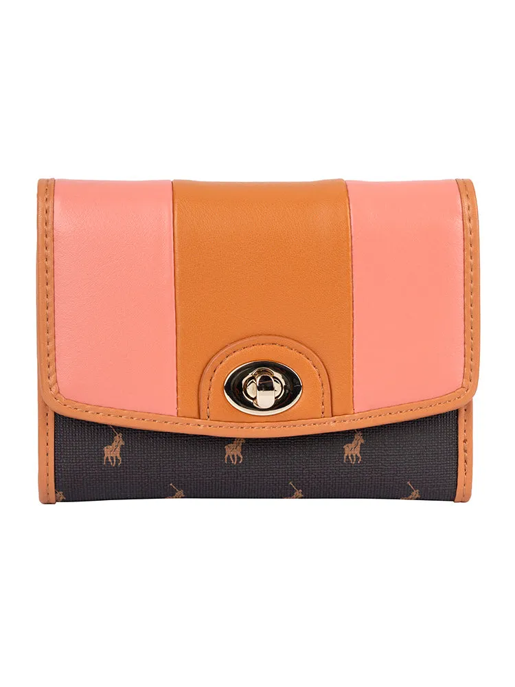 Casablanca Compact Trifold Purse - Coral