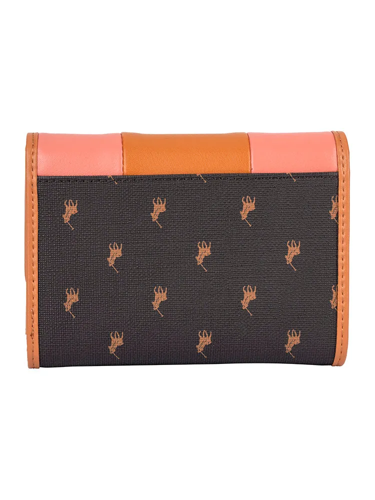 Casablanca Compact Trifold Purse - Coral