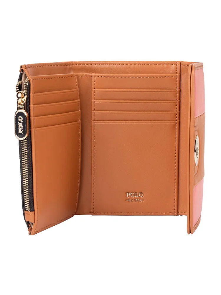 Casablanca Compact Trifold Purse - Coral