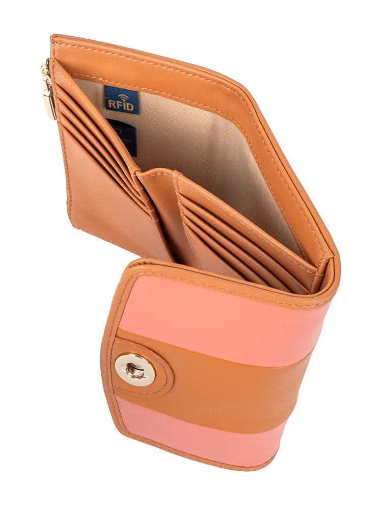 Casablanca Compact Trifold Purse - Coral