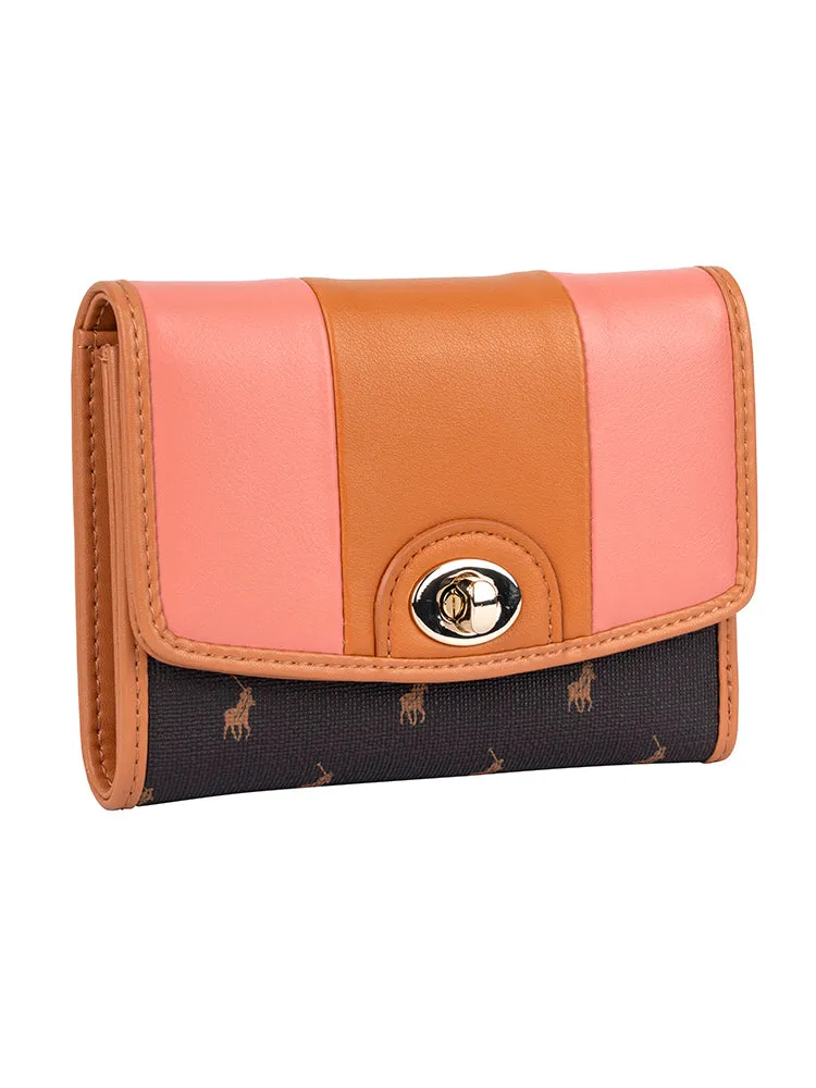 Casablanca Compact Trifold Purse - Coral