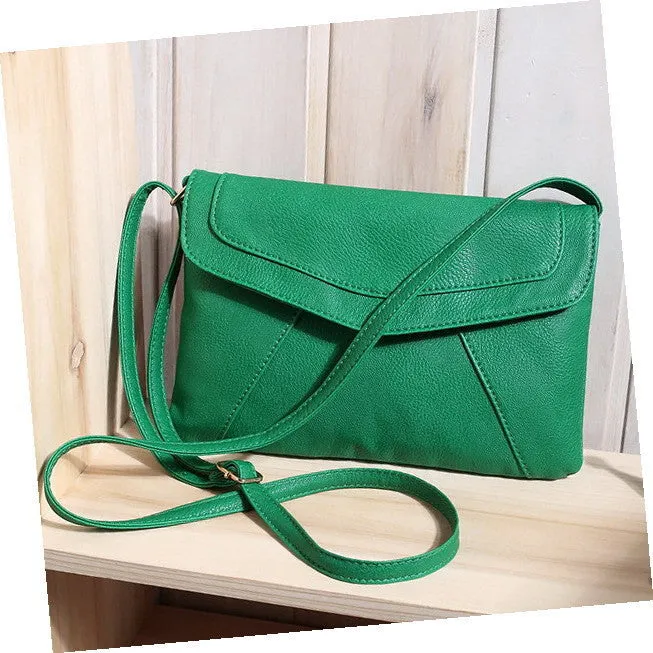 Casual Vintage Women Crossbody Messenger Bags Lidies Mujer Leathe Retro Envelope Handbag Clutches Purse Sling Shoulder Bag Solid