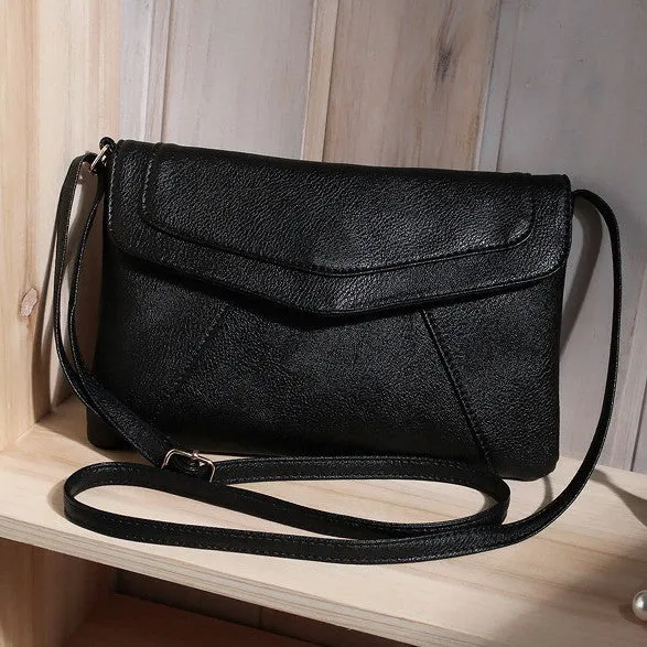 Casual Vintage Women Crossbody Messenger Bags Lidies Mujer Leathe Retro Envelope Handbag Clutches Purse Sling Shoulder Bag Solid