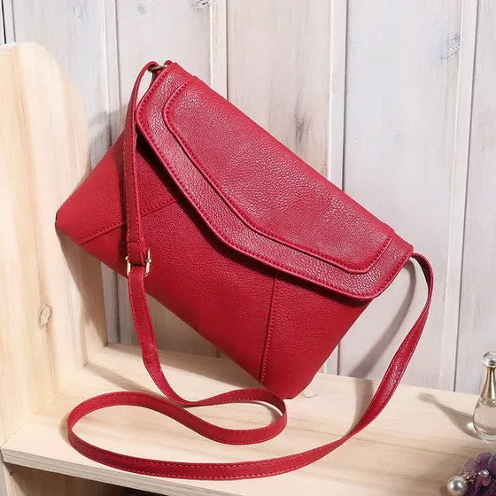 Casual Vintage Women Crossbody Messenger Bags Lidies Mujer Leathe Retro Envelope Handbag Clutches Purse Sling Shoulder Bag Solid