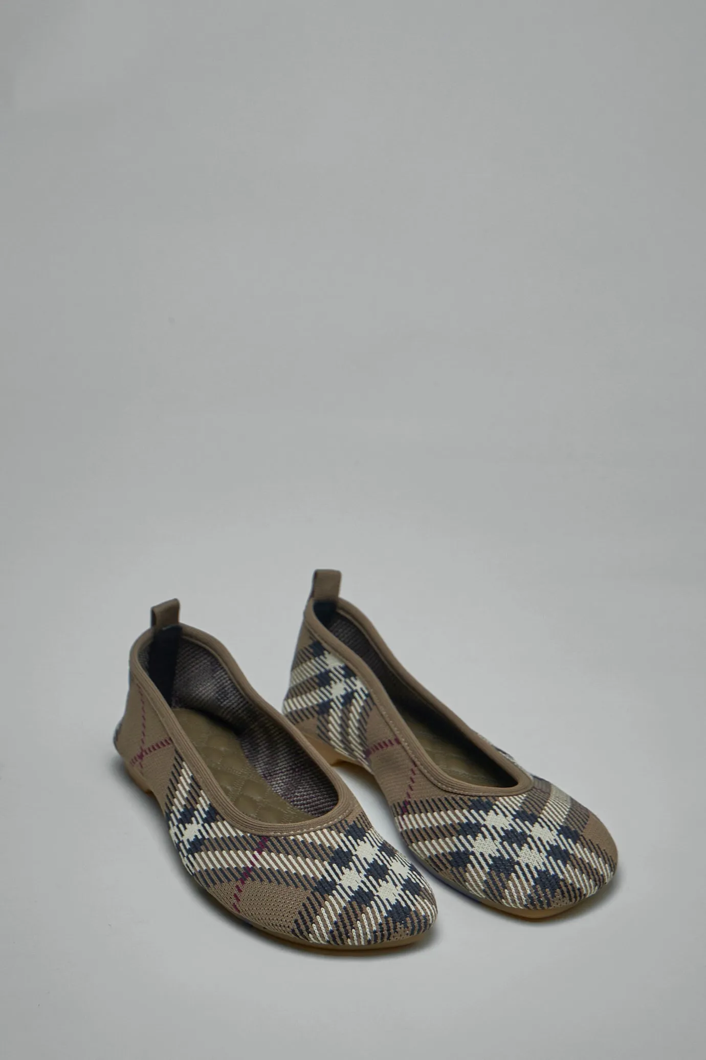 Check Knit Baby Ballerinas