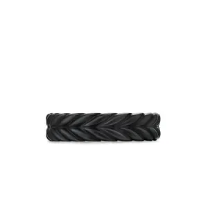 Chevron Band Ring in Black Titanium, 6.2mm, Size 9