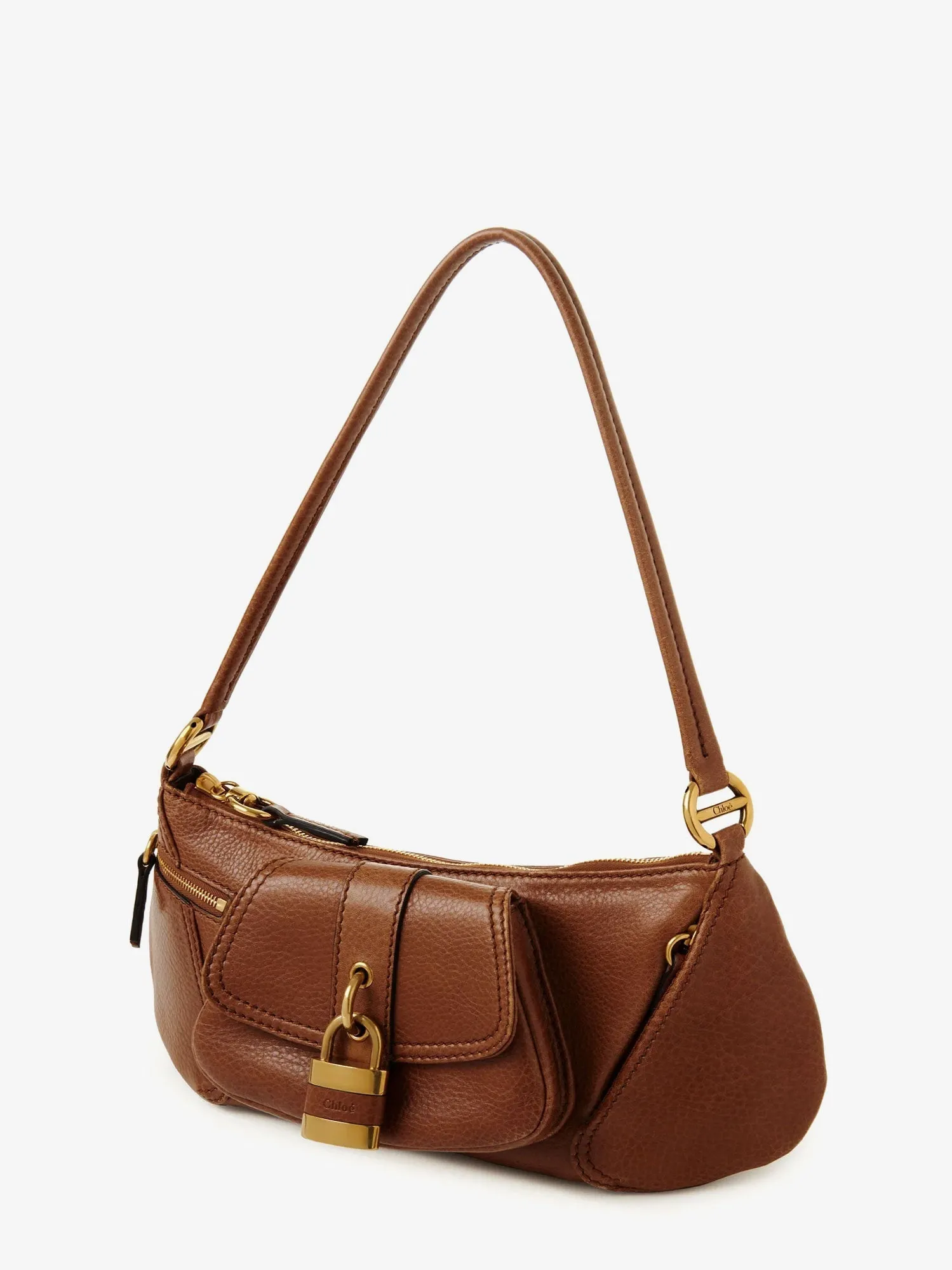 Chloe' Leather Shoulder Bag With Paddington Lock Detail