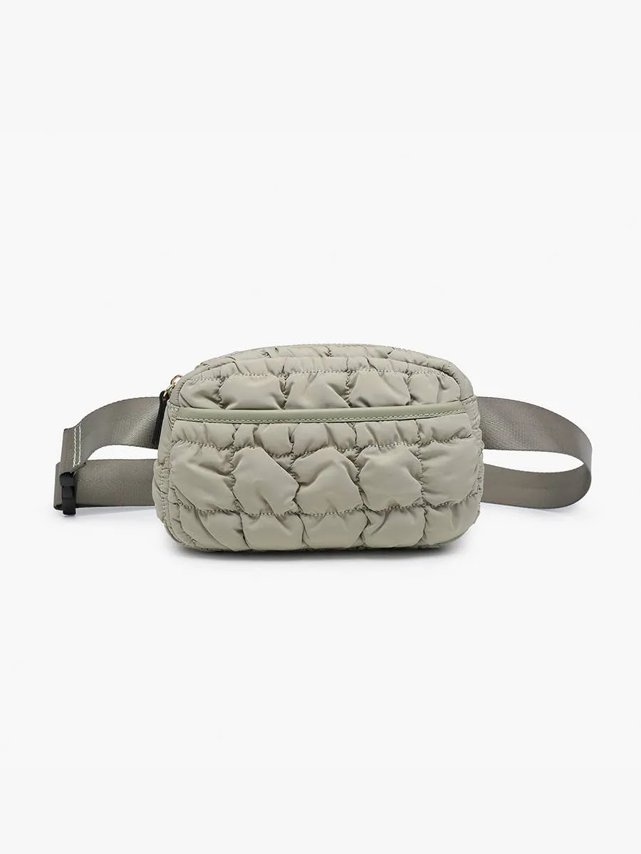 Chrissy Quilted Puffy Belt Bag w/ Nylon Strap