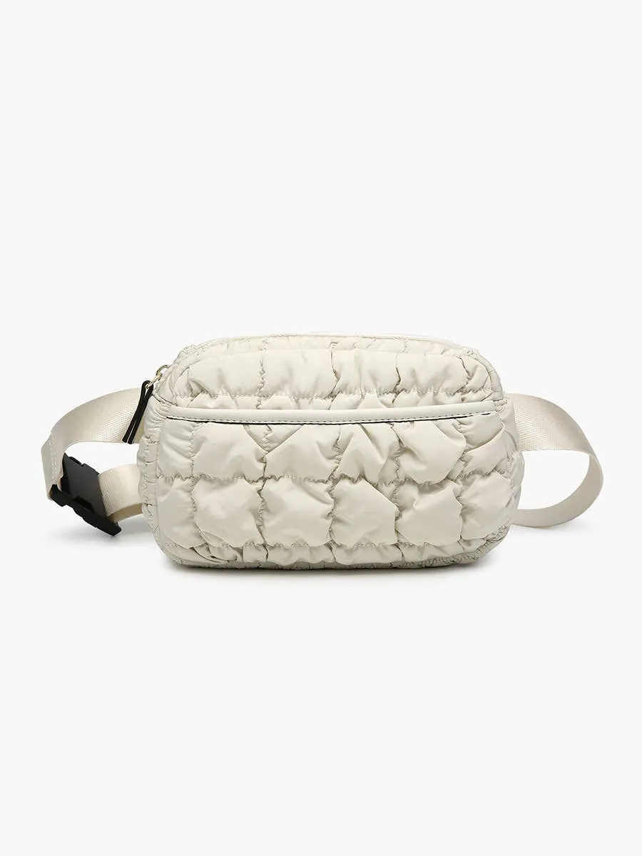 Chrissy Quilted Puffy Belt Bag w/ Nylon Strap