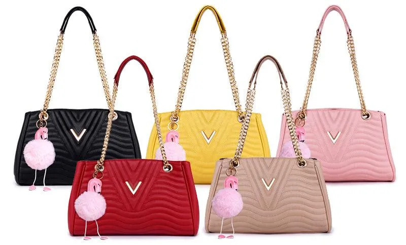Classical Design Genuine Woman Red Leather flower Bags