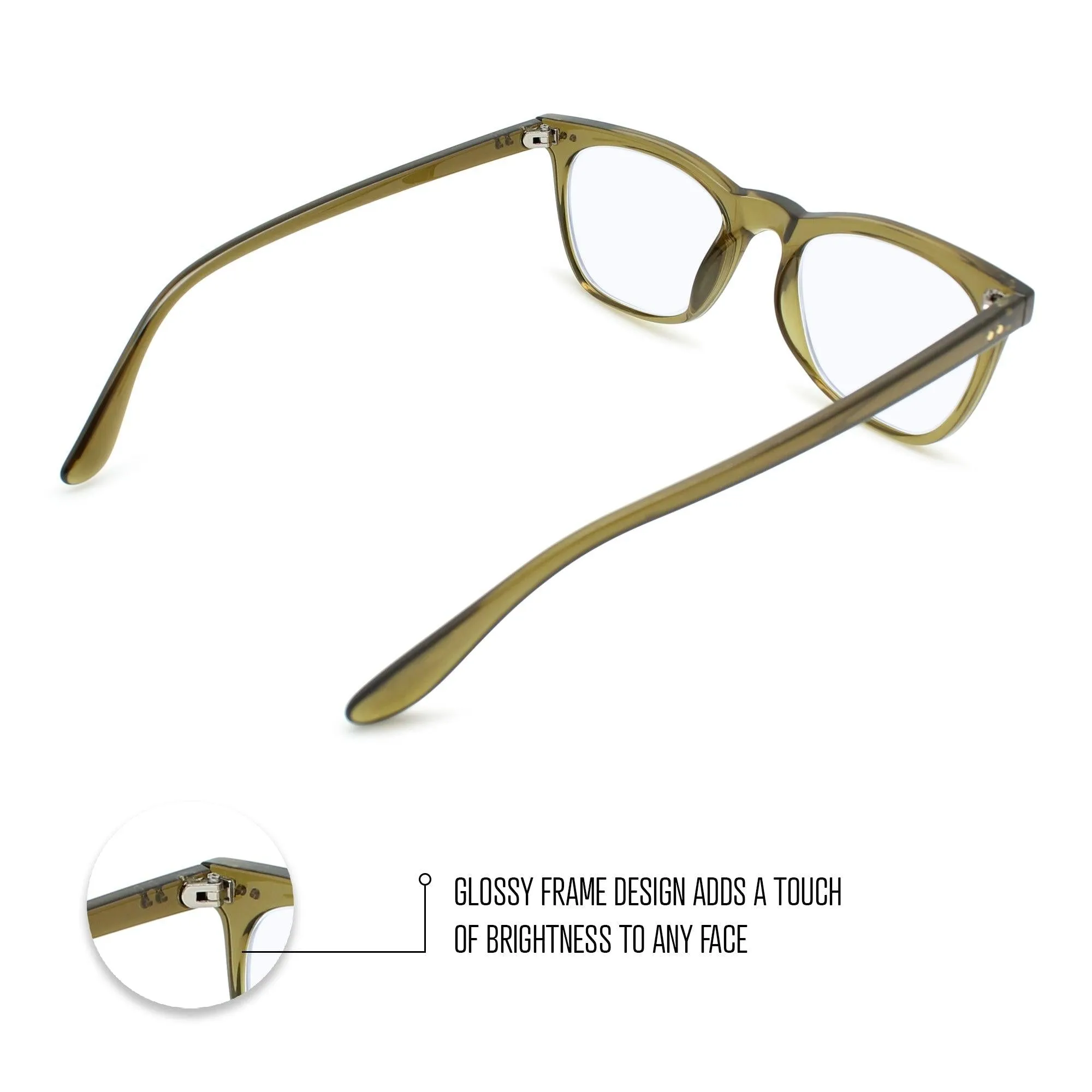 Clear Frame Blue Light Reading Glasses R-771P